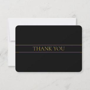 Carte De Remerciements Texte et lignes Gold personnalisables