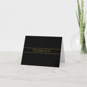 Carte De Remerciements Texte et lignes Gold personnalisables