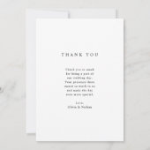 Carte De Remerciements Texte et photo simple et élégant | MARIAGE (Dos)