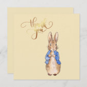 Carte De Remerciements Texte « Merci » de Pierre le Lapin  (Devant / Derrière)