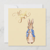 Carte De Remerciements Texte « Merci » de Pierre le Lapin  (Devant)