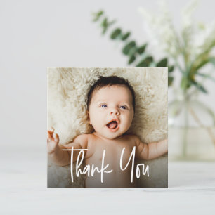 Carte De Remerciements Texte superposé personnalisé Photo bébé personnali