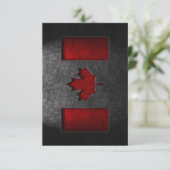 Carte De Remerciements Texture de la pierre du drapeau canadien (Debout devant)