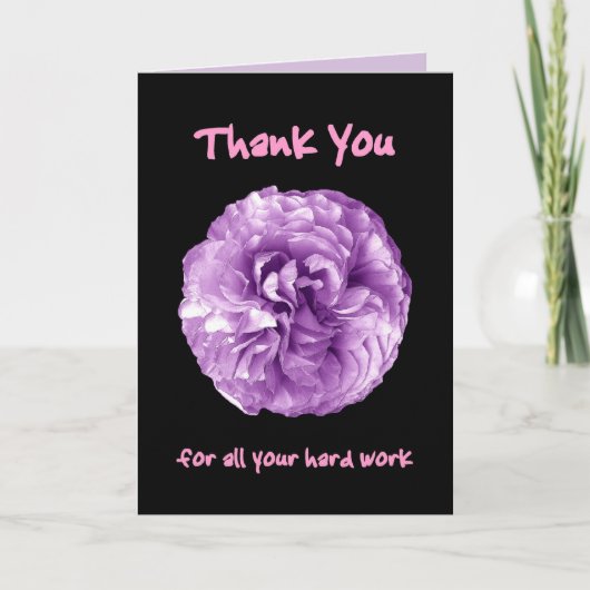 Carte De Remerciements THANK YOU Admin Professionals day PURPLE (Devant)
