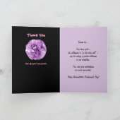 Carte De Remerciements THANK YOU Admin Professionals day PURPLE (Intérieur)