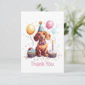 Carte De Remerciements Thank You Birthday Dachshund Dog (Debout devant)