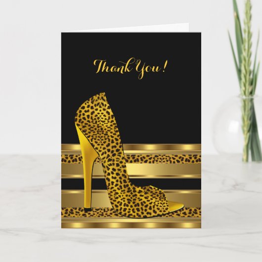 Carte De Remerciements Thank You Birthday Party Leopard 3 (Devant)