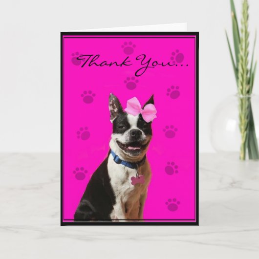 Carte De Remerciements Thank You Boston Terrier Greeting (Devant)