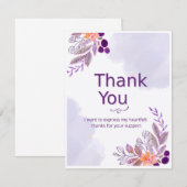 Carte De Remerciements Thank You Card  (Devant / Derrière)