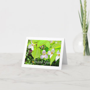 CARTE DE REMERCIEMENTS THANK YOU CARD/FLORAL/TRILLIUM