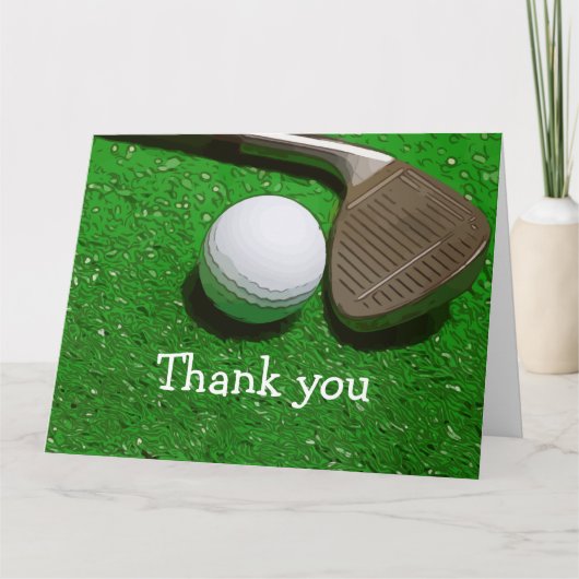 Carte De Remerciements Thank you card for golfer with golf (Devant)