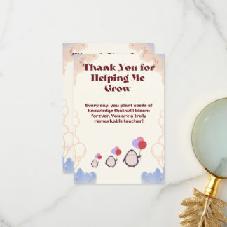 Carte De Remerciements Thank you card for teachers.