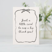 CARTE DE REMERCIEMENTS THANK YOU CARD MODERN (Debout devant)