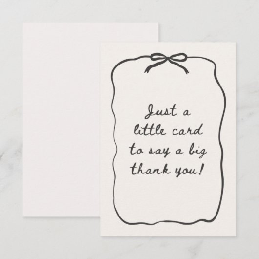 CARTE DE REMERCIEMENTS THANK YOU CARD MODERN (Devant / Derrière)