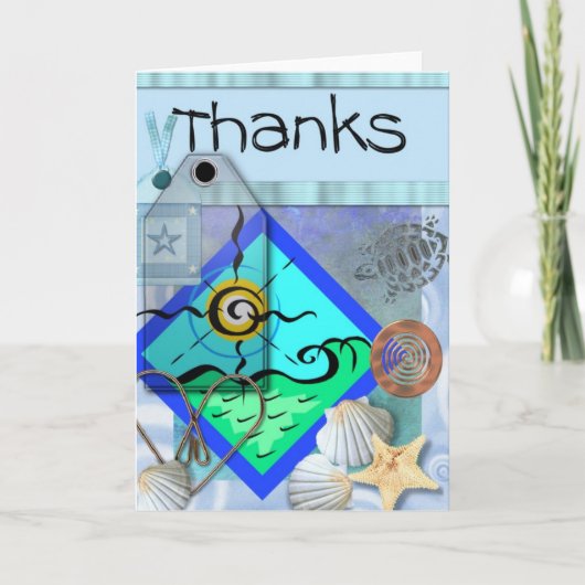 Carte De Remerciements thank you card,ocean theme (Devant)