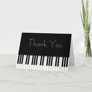 Carte De Remerciements Thank You Card - Piano Keys black white