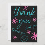 CARTE DE REMERCIEMENTS THANK YOU CARD SMILEY FACE (Devant)