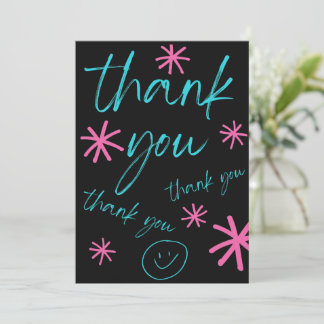 CARTE DE REMERCIEMENTS THANK YOU CARD SMILEY FACE