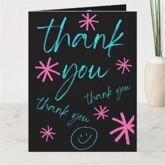 CARTE DE REMERCIEMENTS THANK YOU CARD SMILEY FACE