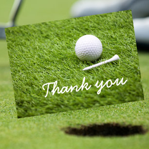 Carte De Remerciements Thank you card to golfer with golf ball and tee