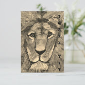 Carte De Remerciements Thank You card with blank inside Lion (Debout devant)