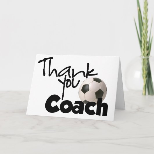 Carte De Remerciements Thank You Coach, Soccer (Devant)