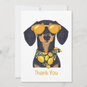 Carte De Remerciements Thank You Dachshund Dog Sunglasses Lemons (Devant)