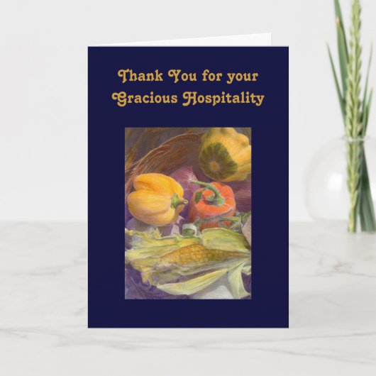 Carte De Remerciements Thank You for your Gracious Hospitality Template (Devant)