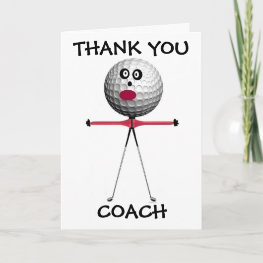Carte De Remerciements Thank You Golf Coach (Devant)