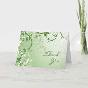Carte De Remerciements Thank You Green Floral