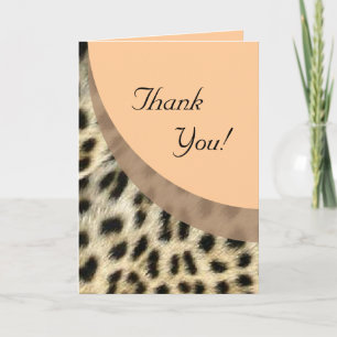 Carte De Remerciements Thank You Note ou Greeting Card Leopard Print