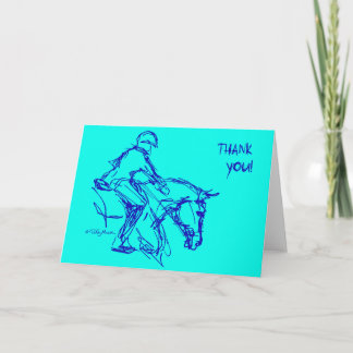 Carte De Remerciements Thank You Pony ! Aqua