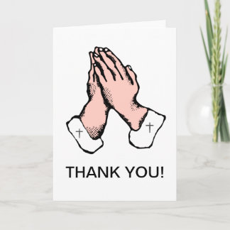 Carte De Remerciements Thank You Praying Hands Church Card