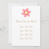 Carte De Remerciements Thank You So Much Personalized Card with Pink (Devant)