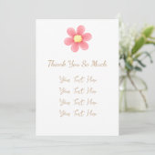 Carte De Remerciements Thank You So Much Personalized Card with Pink (Debout devant)