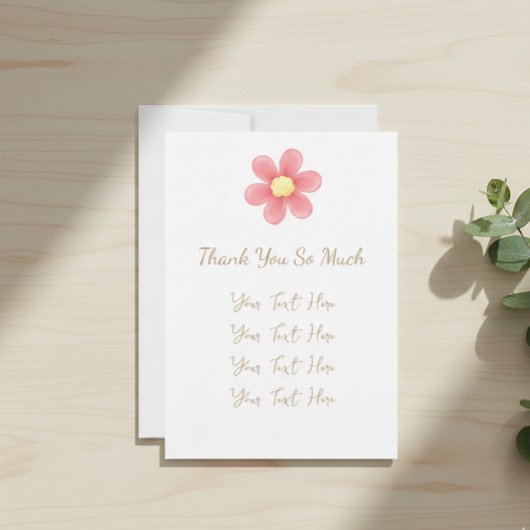 Carte De Remerciements Thank You So Much Personalized Card with Pink