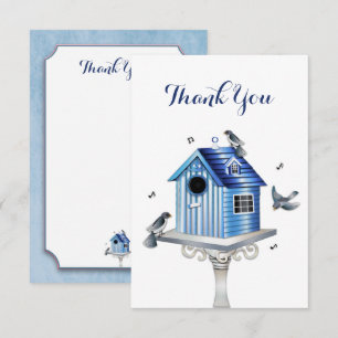 Carte De Remerciements Thank You Victorian Birdhouse Songbirds