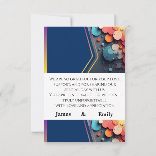 Carte De Remerciements Thank your loved ones with this beautiful wedding (Dos)