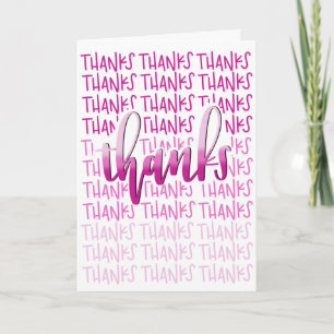 Carte De Remerciements Thanks A Lot! - Thank You Card - Pink Calligraphy