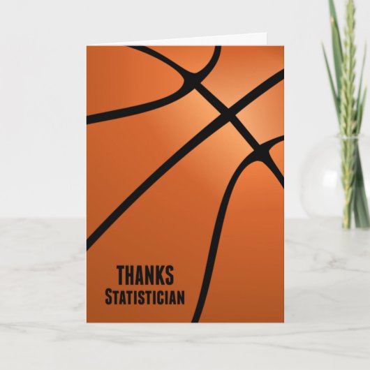 Carte De Remerciements Thanks Basketball Statistician for Your Hard Work (Devant)