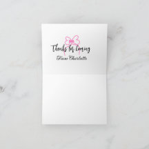thanks for coming add name text message pink bow f