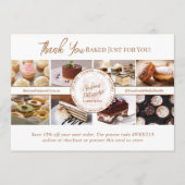 Carte De Remerciements Thanks Photo Collage Bakery Business Promo Code (Devant)
