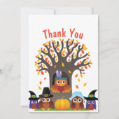 Carte De Remerciements Thanksgiving arbre avec choux mignons (Devant)