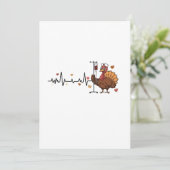 Carte De Remerciements Thanksgiving Heartbeat Turkey Nurse Pulse Fall RN (Debout devant)