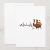 Carte De Remerciements Thanksgiving Heartbeat Turkey Nurse Pulse Fall RN (Devant / Derrière)
