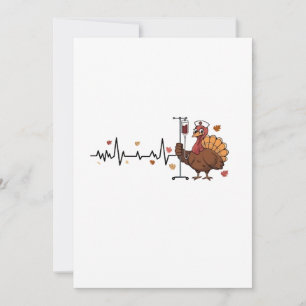 Carte De Remerciements Thanksgiving Heartbeat Turkey Nurse Pulse Fall RN