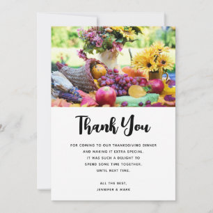 Carte De Remerciements Thanksgiving Holiday Autumn Harvest Table