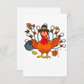 Carte De Remerciements Thanksgiving Turkey Bowling Ball (Devant / Derrière)