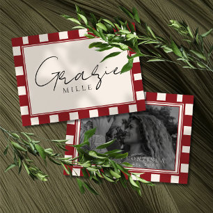 Carte De Remerciements That's Amore Mariage Rouge à Carreaux Shower