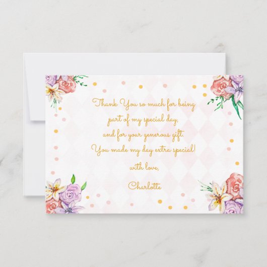 Carte De Remerciements Thé anniversaire des enfants (Devant)